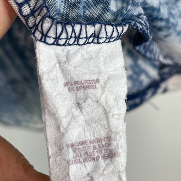 Cocomo Woman Plus 2X Blue White Plaid Stretch Tunic Top 3/4 Roll Tab Sleeve - Picture 4 of 9